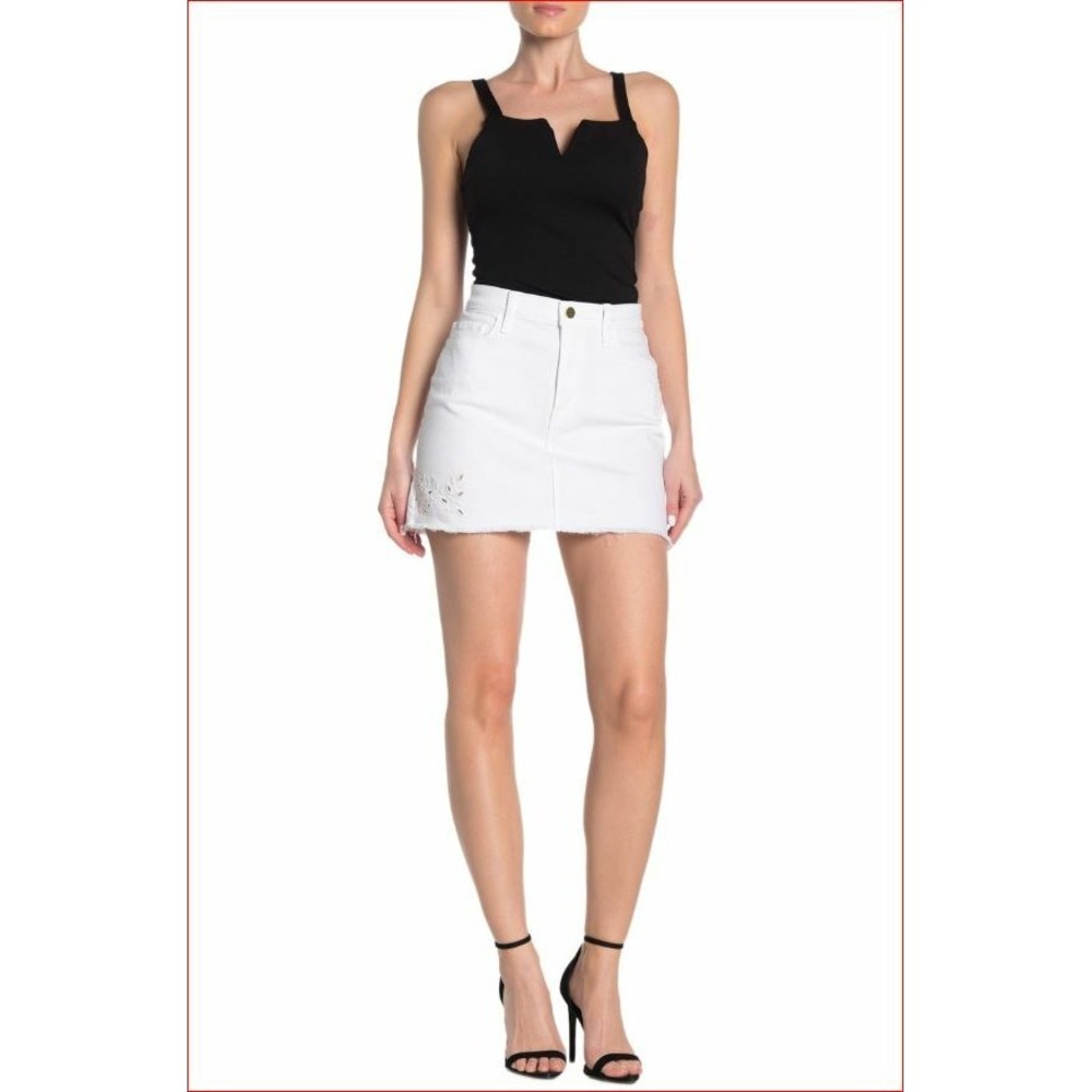 Frame Denim women jean skirt LMSKFL009 white blanc sz 27 $225